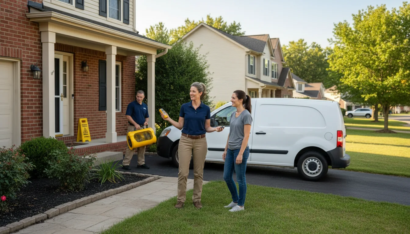 Residential water damage restoration in Overland, MO